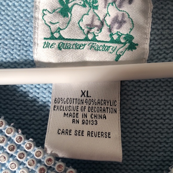 Women’s rare fall Quaker Factory baby blue long sleeve Sequin sweater - Picture 5 of 11